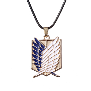 Collane e Ciondoli Attack on Titan <span class=keywords><strong>Ali</strong></span> <span class=keywords><strong>della</strong></span> Libertà in Metallo Unisex con Catena in Pelle Gioielli alla Moda per Bambini in Due Colori - Product Image 5