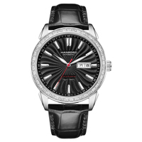 Montre mécanique automatique pour homme HANBORO, série Sea King, boîtier en acier inoxydable, étanche 5 BAR, aiguille, mode, diamant