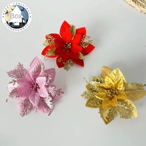 Nouvelle <span class=keywords><strong>couronne</strong></span> de Noël en soie artificielle écologique, or rose, trois couches, or rouge, style populaire, marque XYS - Product Image 4