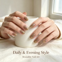 Ongles artificiels à presser de style français entièrement recouvrés en ABS de haute qualité avec colle, longueur moyenne et longue, extensions d'ongles