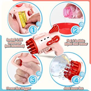 Máquina automática de pistola de burbujas de 12 agujeros, burbujas personalizadas para niños, juguetes de verano al aire libre para jugar - Product Image 3