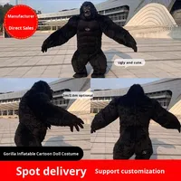 Costume de mascotte d'Halloween King Kong gonflable de gorille et d'ours de boxe célèbre sur Internet pour la performance d'événement