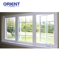 Ventanas Corredizas de Aluminio con Vidrio Bajo Emisivo de Diseño Moderno, Ventana Abatible de Aluminio con Doble Acristalamiento y Rotura de Puente Térmico