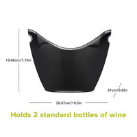 Bac à glace en plastique 4L avec logo personnalisé, incassable, réutilisable, double couleur, refroidisseur de boissons, seau à glace pour bar et fête