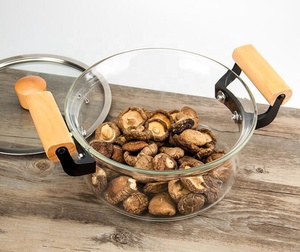 Japanese High Borosilicate Clear Glass <strong>Pot</strong> Eco-Friendly <strong>Small</strong> Wooden Base Easy Clean Cookware Set for Cooking Soup Gruel Stew - Product Image 6