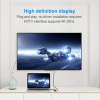 Base de Conexión USB C 5 en 1, Multipuerto, Video HDTV + USB 3.0 + USB 2.0 + Lector de Tarjetas SD y TF, Adaptador Tipo C Portátil de Aluminio
