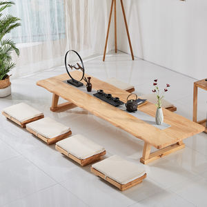 Tatami table basse assise table à thé longue baie vitrée style japonais table à thé kang Zen en bois massif grande - Product Image 4