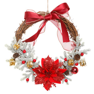 Venta de fábrica de alta calidad hermoso arreglo <span class=keywords><strong>floral</strong></span> hecho a mano corona de decoración de vacaciones perfecta - Product Image 3