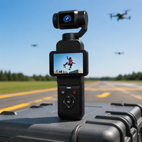 Kamera Aksi Saku 4K 80MP Kamera Gimbal Genggam Stabilisasi EIS Pelacakan AI Webcam WiFi Kamera Vlog