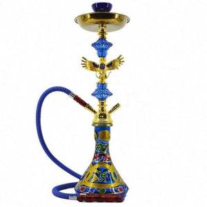 Juego de Cachimba de Vidrio Árabe de Lujo con Acabado de Espejo, Diseño Colorido, Doble Manguera, Shisha - Product Image 1