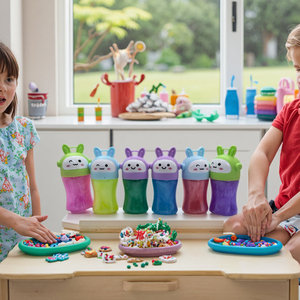 DIY Educational <b>Set</b> for Kids Transparent Slime Glue <b>Toys</b> with Animal Heads <b>Fidget</b> Slime with Color-Shifting Glitter - Product Image 4