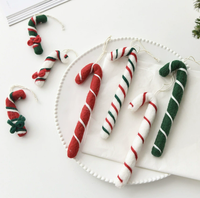 Décorations de Noël en feutre en forme de mini-bâtonnet, pendentifs mignons pour sapin de Noël, décorations de Noël pour la maison et les fêtes