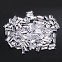 Pierres précieuses de zircon cubique colorées synthétiques brillantes coupe baguette forme rectangle décoration d'ongles multicolores pierres CZ en vrac