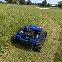 Op afstand bestuurbare benzine grasmaaier 224cc met 550mm snijbreedte en dubbele 500W borstelloze aandrijfmotoren voor overwoekerde terreinen en struiken