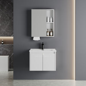 Meubles <span class=keywords><strong>de</strong></span> <span class=keywords><strong>salle</strong></span> <span class=keywords><strong>de</strong></span> <span class=keywords><strong>bain</strong></span> flottants modernes <span class=keywords><strong>et</strong></span> économiques, étanches, à fixation murale, en PVC, avec lavabo en céramique pour hôtel - Product Image 2