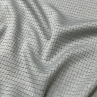 Tissu en maille extensible 4 directions 100% polyester 120gsm à carreaux respirant et absorbant l'humidité pour vêtements de sport et de gym