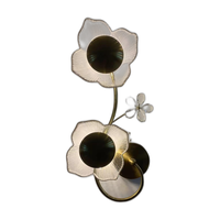 Applique murale LED moderne en fer et verre - Dimmable - Garantie 2 ans - Finition dorée blanc/gris fumé et verre transparent - 34x20mm