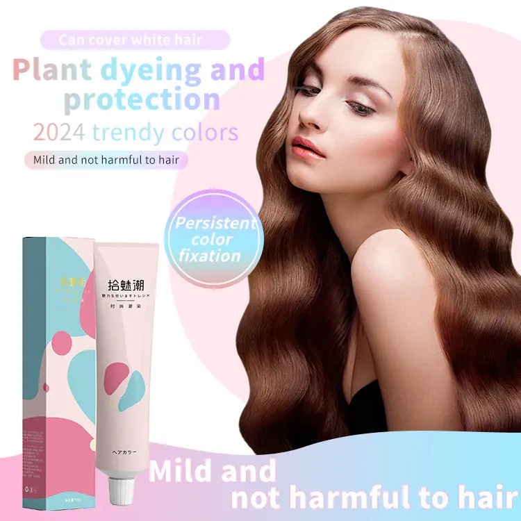 工場卸売サロン使用パーマネントヘア染料クリームナチュラルヘアカラー製品100% カバーグレーヘアパーマネントオーガニック