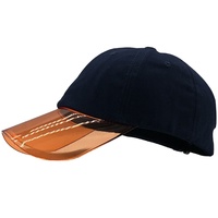 Offre Spéciale 3D Broderie 100% Coton 6 Panneaux Papa Chapeaux Protection Solaire Logo Personnalisé Transparent PVC Bord Blanc Casquettes de Baseball