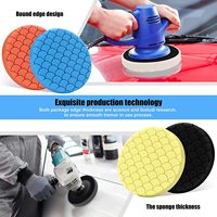 Éponge de polissage automobile PMS 5 pouces à double action, structure alvéolée, polisseuse DA avec tampons Hex-logic pour cirage et lustrage