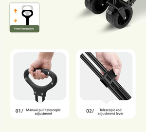 2025 Offre Spéciale 100L pliable 4 roues 600D Oxford tissu Wagon robuste en plein air famille <span class=keywords><strong>Camping</strong></span> plage jardin panier OEM - Product Image 3