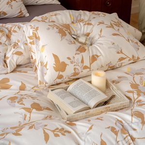 Boho Duvet cover nữ hoàng bộ đồ giường Bộ bông màu cam màu xám <span class=keywords><strong>Comforter</strong></span> Bìa kem trắng in Duvet cover Bộ - Product Image 6