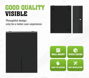 Distributeur de serviettes en papier commercial mural noir moderne en acier, double paquet, pliage en Z - Product Image 3