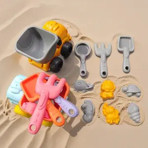 10 ensembles de jouets de plage d'été petite voiture à benne basculante pour enfants jouer sable éclaboussures parent-enfant pelle plage sable creuser