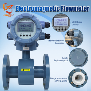 Jingjie Roestvrijstalen Digitale Elektromagnetische Flowmeter 4-20ma Flowsensor Sterk Zuur Magnetische Waterzuiveringsmeter