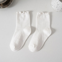 Chaussettes en coton mi-mollet de style coréen pour filles chaussettes en dentelle mignonnes pour printemps automne collège bébé en gros