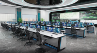 L'intégrateur de système Kesino personnalise les meubles de la console de la salle de commande du centre de commande du bureau d'expédition de la salle de commande centrale en forme d'arc