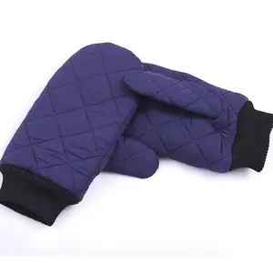 Vendita calda doppio strato ispessito tessuto Down-proof inverno caldo mittens faux in caldo pile foderato elastico del polsino guanto