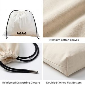 ZEHUI Custom Eco-Friendly High Quality Cotton <b>Canvas</b> <b>Drawstring</b> Dust <b>Bag</b> Garment Shoe Handbag Protection Packaging Logo Print - Product Image 4