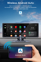 Monitor Inteligente Universal de 10.26 Pulgadas con CarPlay Inalámbrico, Pantalla IPS Portátil con Android Auto para Coche