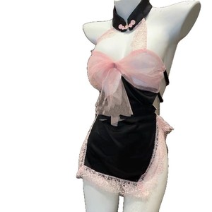 Xishi Couple Fun Lace Sexy Small Chest Nightgown Bow Backless Hot Girl Mini Skirt Thin Nightgown Backless - Product Image 5