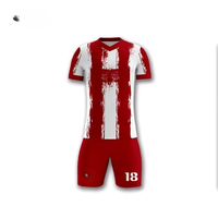 Maillot de football pour homme rouge à manches courtes, design original, personnalisable, respirant et à séchage rapide