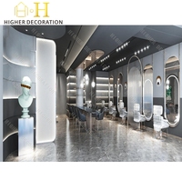 Station de manucure moderne, mobilier de salon de beauté de luxe, décoration complète de magasin, design professionnel personnalisé pour salon de coiffure