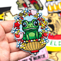 Patchs brodés Carnaval Néerlandais, Badges lettres tendance, Appliques thermocollantes brodées à la machine pour la décoration de manteaux et vestes