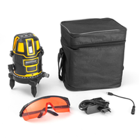Niveau laser jaune et noir 360 degrés avec base, échelle d'angle, sac de transport, lunettes de sécurité, chargeur pour carrelage, vente en gros OEM