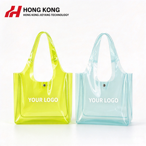Bolso de Playa de PVC Transparente Ligero con Logotipo Personalizado, Cierre a Presión, Impermeable, Bolso de Mano y Hombro para Mujer - Product Image 1