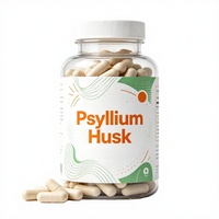 Suplemen Kapsul Serbuk Psyllium Husk Murni OEM/ODM untuk Kesehatan, Kapsul Psyllium Husk Alami, Serat Alami untuk Detoksifikasi Diet