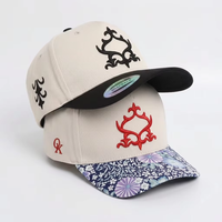 Gorra de Béisbol Personalizada de Alta Calidad de 5 Paneles con Logotipo Bordado en 3D, Gorra de Béisbol de Dos Tonos para Hombre