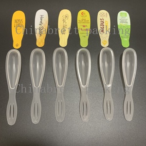 Eco friendly BPA Libero di Plastica PP <span class=keywords><strong>Miele</strong></span> Cucchiai con Un Foglio di Alluminio Coperchio - Product Image 2