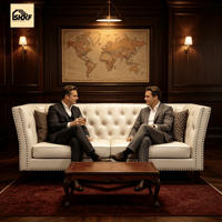 Sofa Chesterfield Klasik Amerika Kulit PU dengan Kancing Berumbai, Lengan Melengkung, Kaki Kayu Solid untuk Ruang Tamu dan Ruang Penerima Tamu