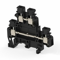 2.5mm² 5mm² Sertifikat CE Grey UKK Blok Terminal Pasang Rel Din Lapis Ganda dengan Sekrup untuk Kabinet Kontrol PLC