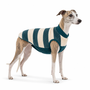 Suéteres de lana a rayas con cuello alto para perros pequeños, chaleco cálido sin mangas para mascotas, ropa para perros medianos, Whippet, uso diario en invierno - Product Image 4
