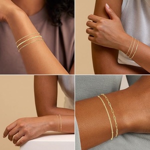 Bracelet personnalisé en acier inoxydable plaqué or 18 carats, étanche, pour femmes, bijoux tendance, bracelet en corde pour femmes - Product Image 3