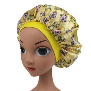 Bonnet en Soie Imprimée pour Filles, Bonnet de Nuit en Satin pour Bébé, Bandeaux pour Cheveux, Bonnets de Sommeil pour Enfants avec Bande Élastique Large, Cadeau Promotionnel - Product Image 4