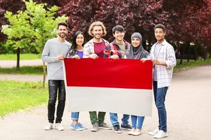 Bandera nacional indonesia de poliéster de 3x5 pies de espesor con ojales de latón - Product Image 2