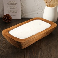 Bougie décorative de bateau en bois Bougie de table de ferme Bougie de bol de pâte en bois